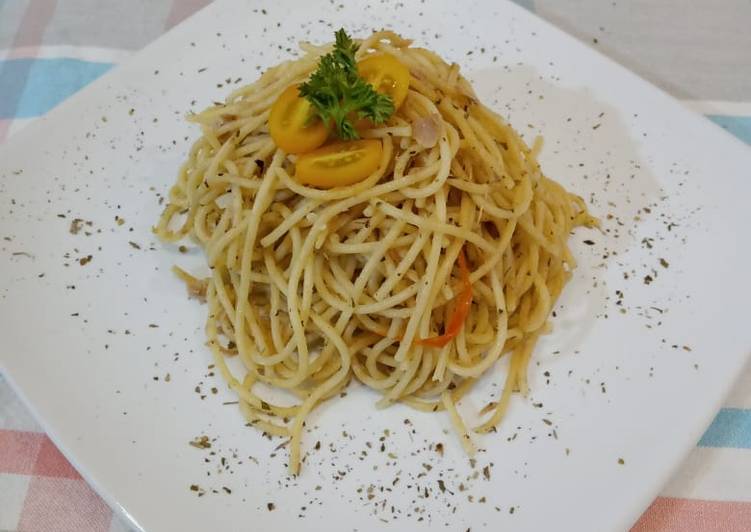 Resep Spaghetti Tuna (Aglio Olio) Anti Gagal