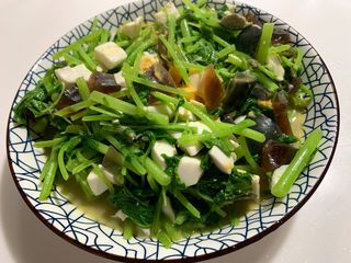 金銀蛋莧菜(皮蛋+鹹蛋)|蔬食、蛋素