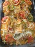 Filé de tilápia assado com batatas