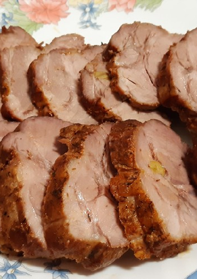 Una foto de Aguja de cerdo asada
