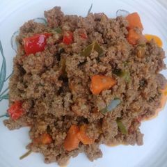 Mince with pasta sauce A picture of Mince with pasta sauce.