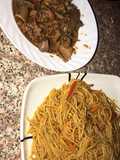 Jellop spaghetti with pappe soup