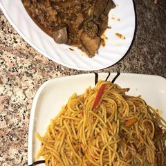 A picture of Jellop spaghetti with pappe soup.