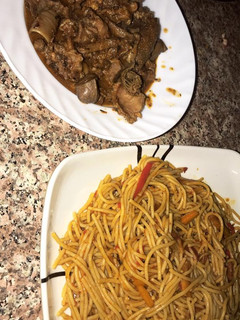 A picture of Jellop spaghetti with pappe soup.