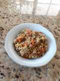 Arroz con verduras y perfume oriental