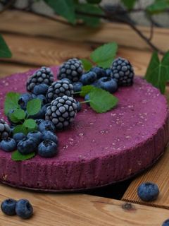 Beeriger Käsekuchen ohne Backen (zuckerfrei) Rezepthauptbild