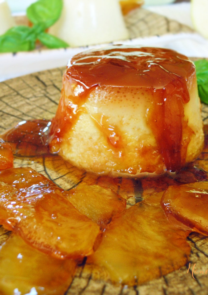 Una foto de Flan de manzana