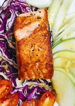 Hình của món Salad cá hồi sốt cam.