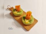 Cheesecake aux petits pois / truite fumée