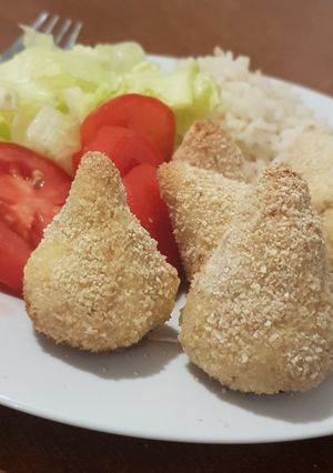 Una foto de Bocaditos de pollo al horno, vianda fácil, lonche frío