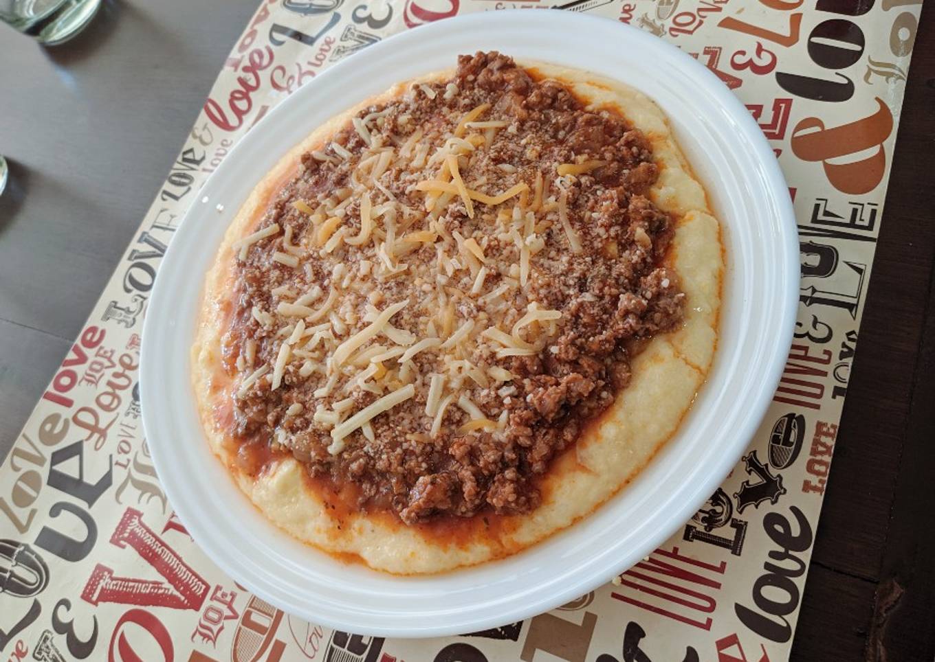 Polenta con salsa de carne