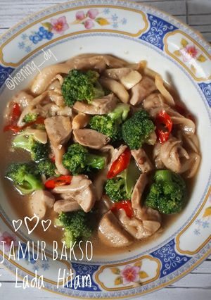 Foto resep Cah Jamur Bakso Saus Lada Hitam