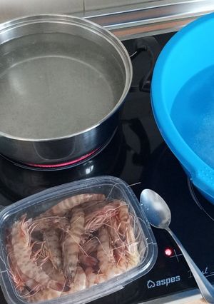 Una foto de Langostinos cocidos