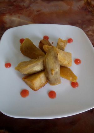 A picture of Deep fried sweet potatoes #author marathon#.