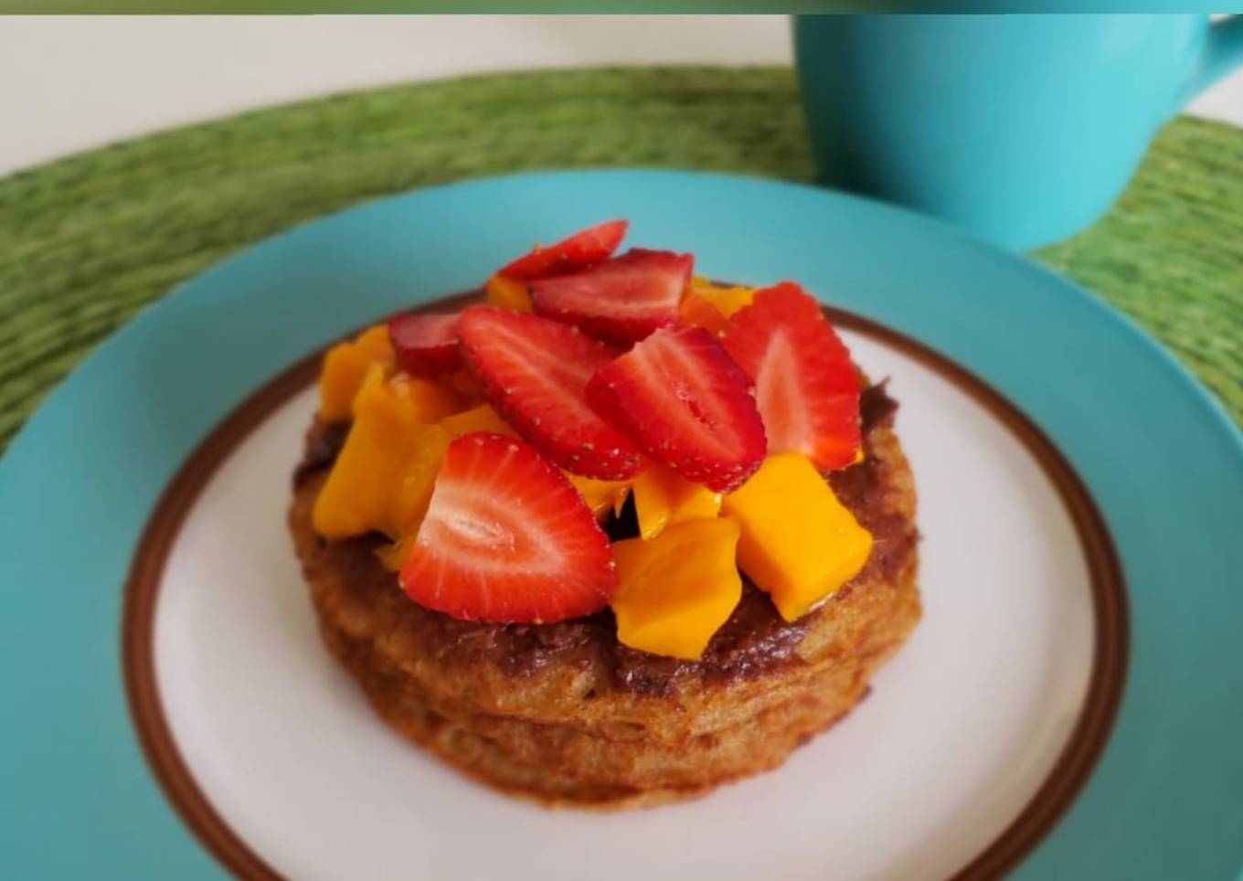 Hot cakes de avena con manzana