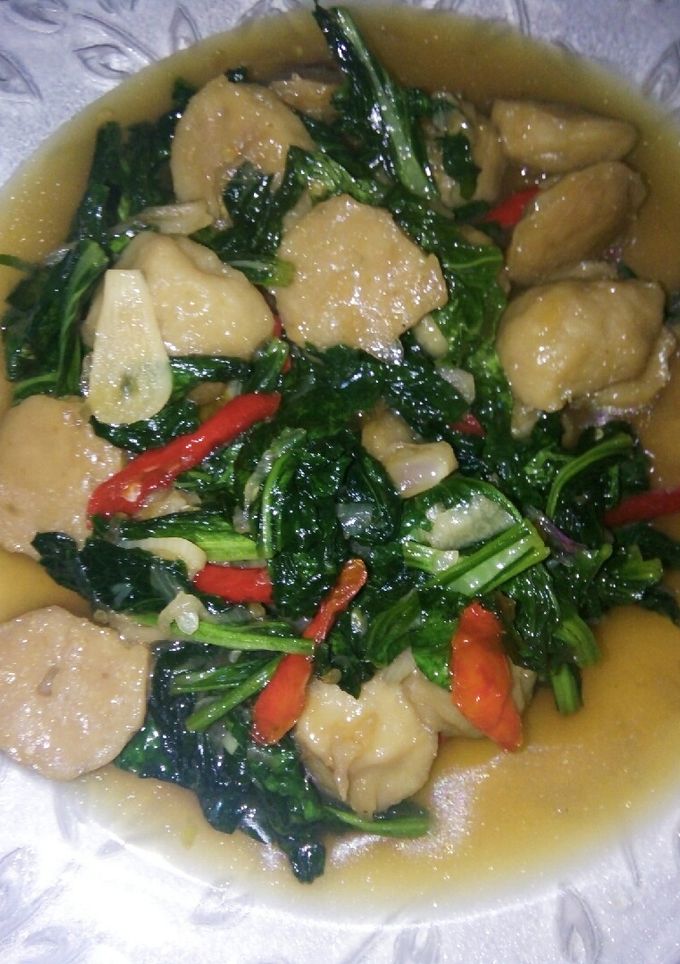 Foto resep Oseng Sawi Bakso Pedas Sedappp!