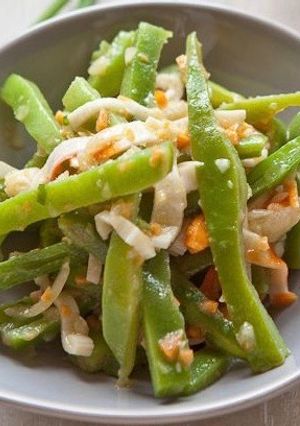 Una foto de Judías verdes con gambas y surimi, 8 minutos en olla rápida