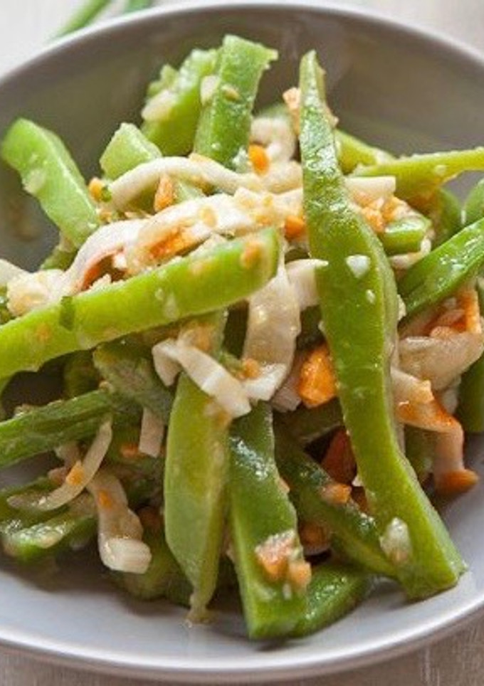 Una foto de Judías verdes con gambas y surimi, 8 minutos en olla rápida