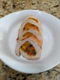 Roll de pollo relleno de vegetales
