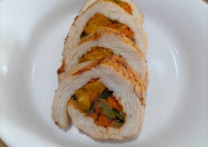 Roll de pollo relleno de vegetales Receta de Chef Sierra - Cookpad