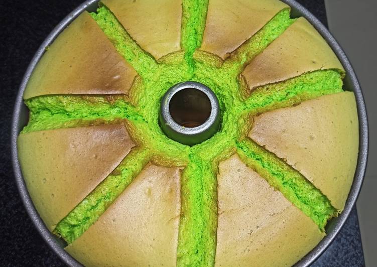 Ciffon Cake Pandan Menul Lembut tanpa pengembang