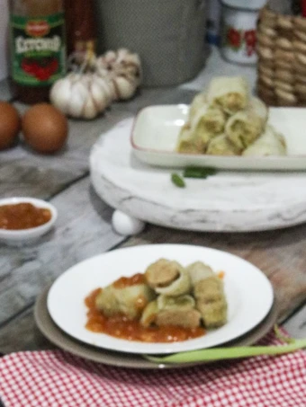 Cara Mudah Membuat Resep Sawi Gulung isi ayam yang  Bikin Ketagihan Anti Ribet, Lezat