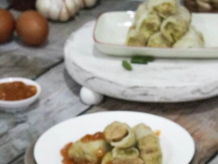 Cara Mudah Membuat Resep Sawi Gulung isi ayam yang  Bikin Ketagihan Anti Ribet, Lezat