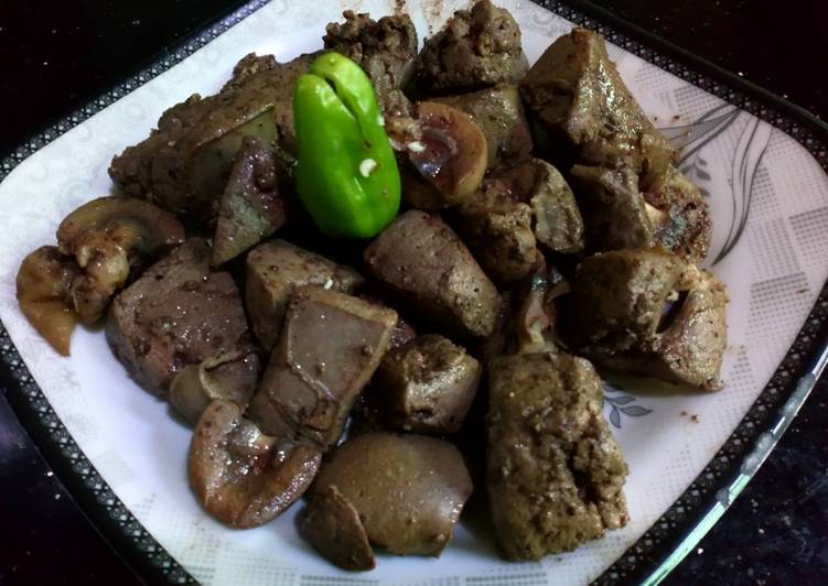 MAKE ADDICT! Recipes Fried kalejhi with kidney taste of black pepper