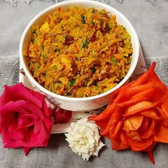 A picture of Paneer Veggie Biryani.