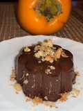 Flan de caqui persimón y chocolate, sólo dos ingredientes (sin azúcar, huevo ni leche)