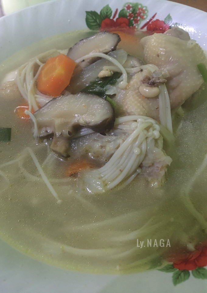 Foto resep Sop ayam kampung jamur