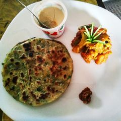 A picture of Methi paratha.