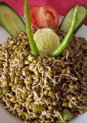 A picture of Healthy moong sprouts for breakfast.