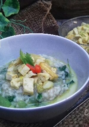 Foto resep Bubur Bayam Kuah Tahu