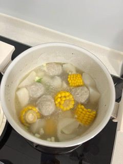 排骨蘿蔔玉米魚丸湯～ 的食譜成品照片