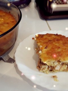 صورة لوصفة تورتة البطاطا محشية بدجاج ماريني 🍗🧀