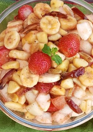 A picture of Fruit Chaat 🍏🍋🍌🍓.