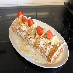 Gluten Free Almond and Lemon Meringue Roulade A picture of Gluten Free Almond and Lemon Meringue Roulade.