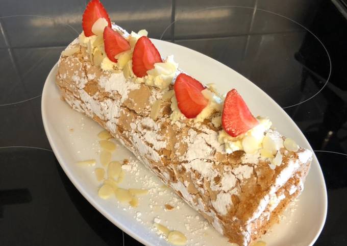 Easiest Way to Prepare Super Quick Homemade Gluten Free Almond and Lemon Meringue Roulade - Trying New Recipes