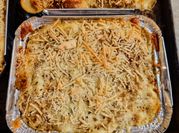 Una foto de pasta carbonara horno