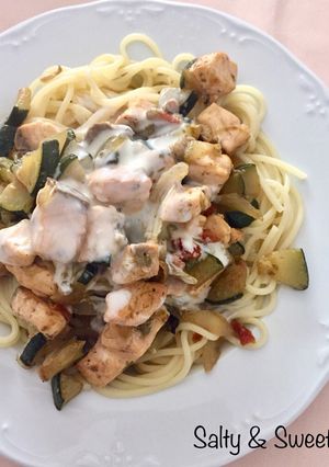 Foto principal de Spaghetti con salmón fresco a la crema