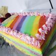 Rainbow cake kukus lembut dan mudah