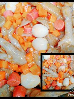 Foto resep Sotelker (sosis bakso telur ceker) asam manis