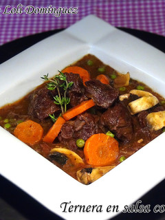 Una foto de Ternera en salsa con verduras en olla exprés rápida