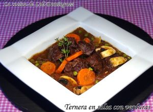 Foto principal de Ternera en salsa con verduras en olla exprés rápida