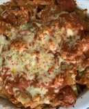 Pastel de Fideos con Salsa Roja