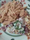 Plumillas con salsa de tres quesos