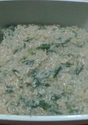 Una foto de Risotto a la rúcula