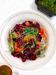 A picture of Beetroot Orange Chia Salad.