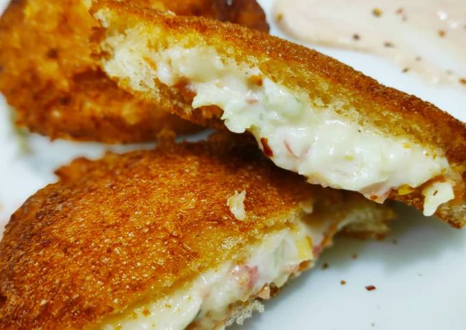 Fried cheesy mayo sandwich